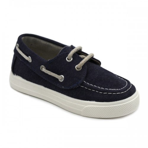 Zapatos náuticos niño Tokolate 3108-28 en marino, beige y rojo. Hechos en España