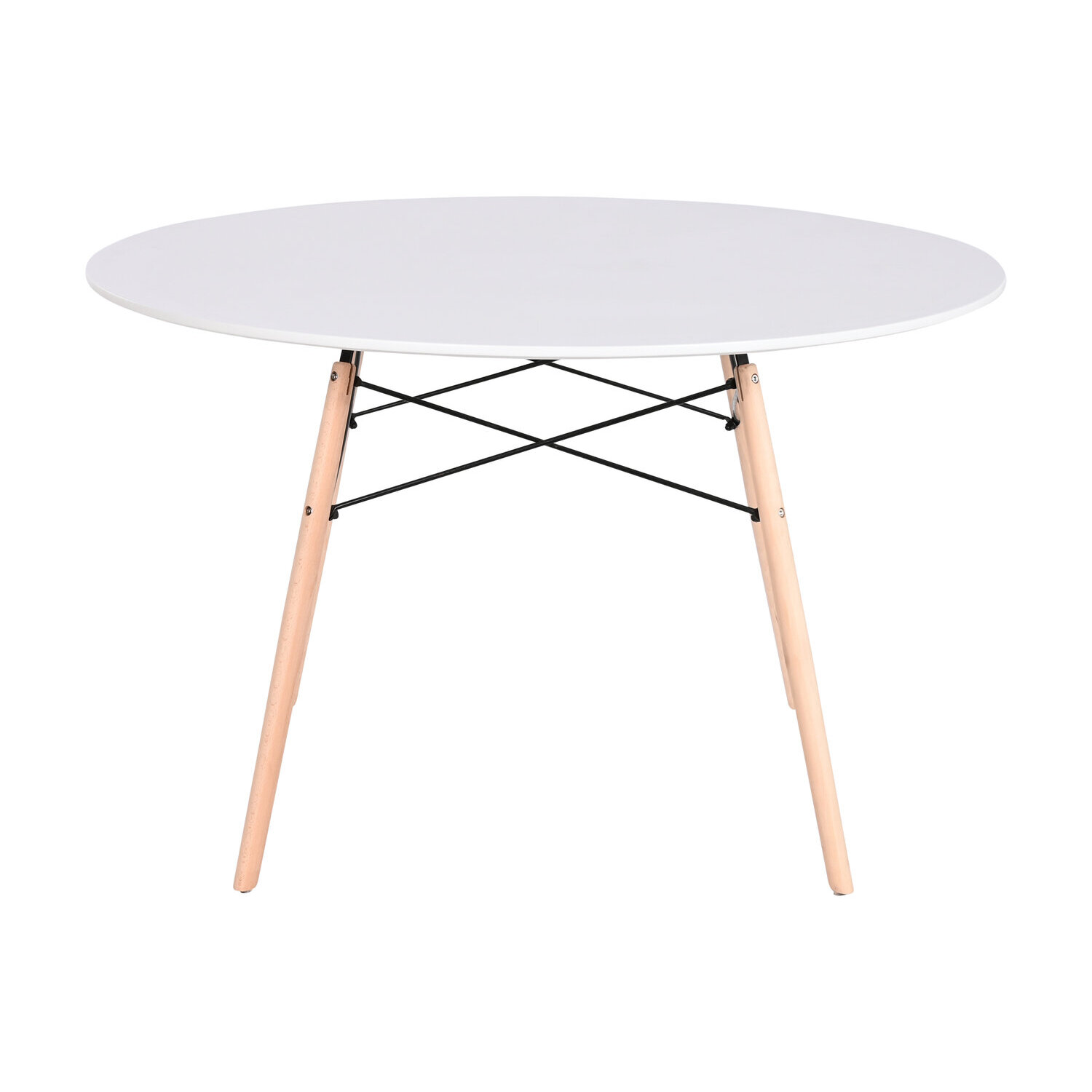 Mesa redonda comedor mdf abedul 120x120x74 blanco El mejor complemento para tu hogar.