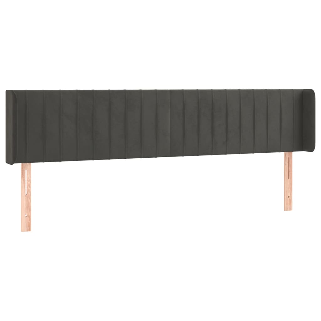 vidaXL Cabecero con LED de terciopelo gris oscuro 183x16x78/88 cm