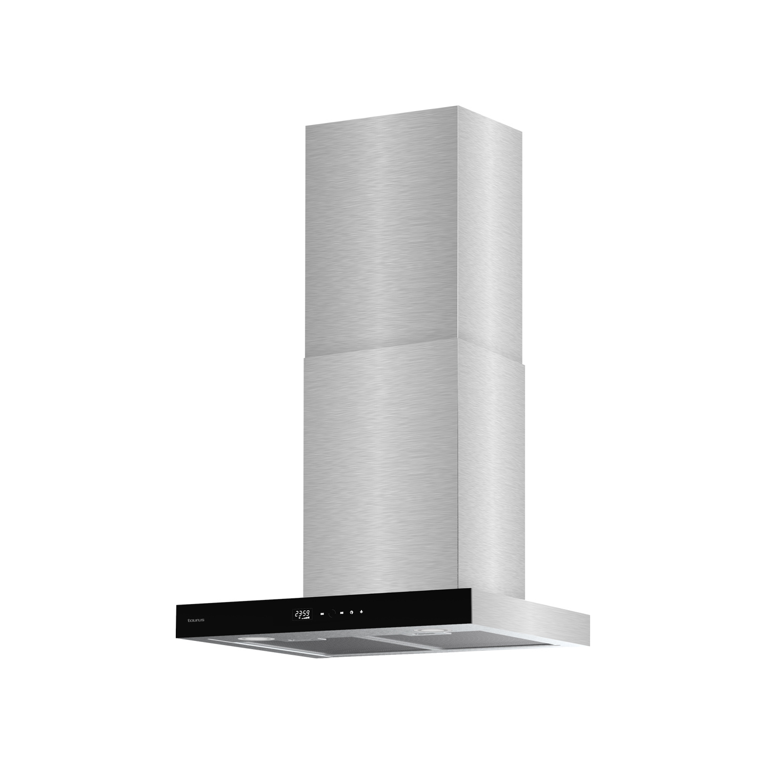 Campana Decorativa Piramidal TAURUS T60IXAL 60cm 650m³/h Clase A Acero inoxidable y cristal negro  | 927647000, 71dB, Niveles Extracción 3