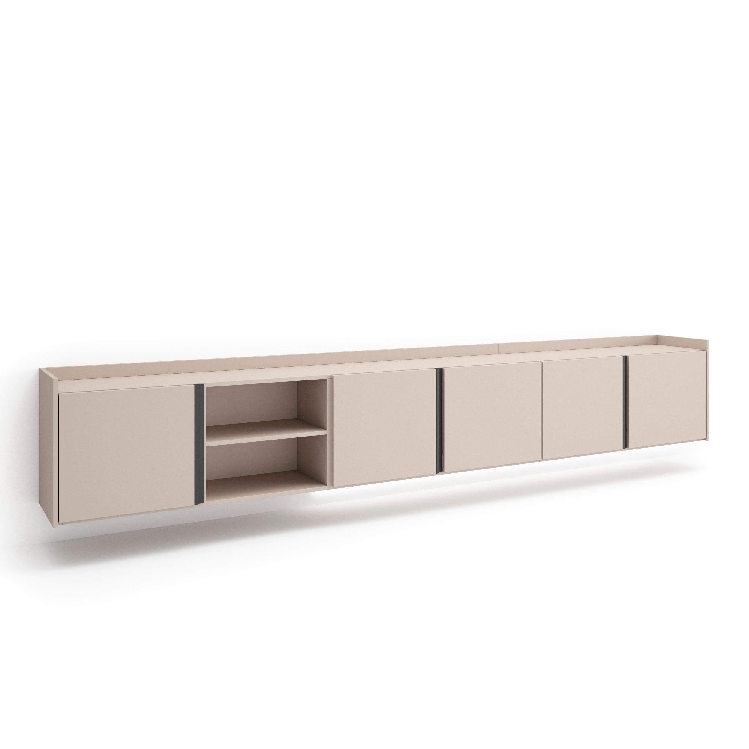 Mueble TV, Televisión, 309x35x50cm, Para TV hasta 80", Colgado, Suspendido, LED