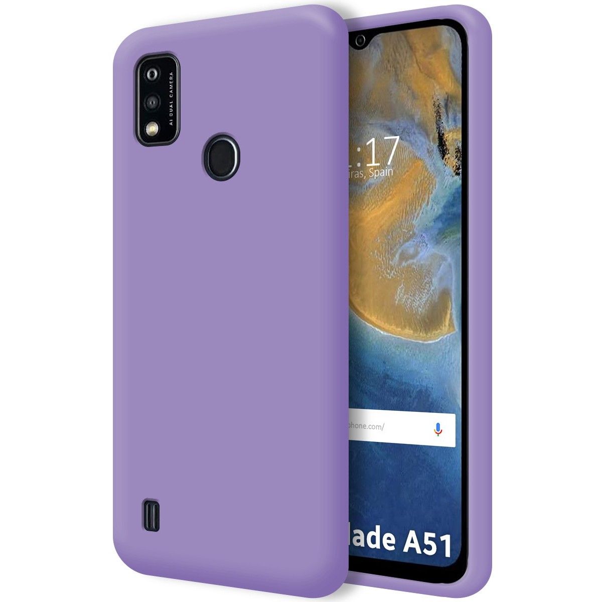 Funda Silicona Líquida Ultra Suave para ZTE Blade A51 color Morada