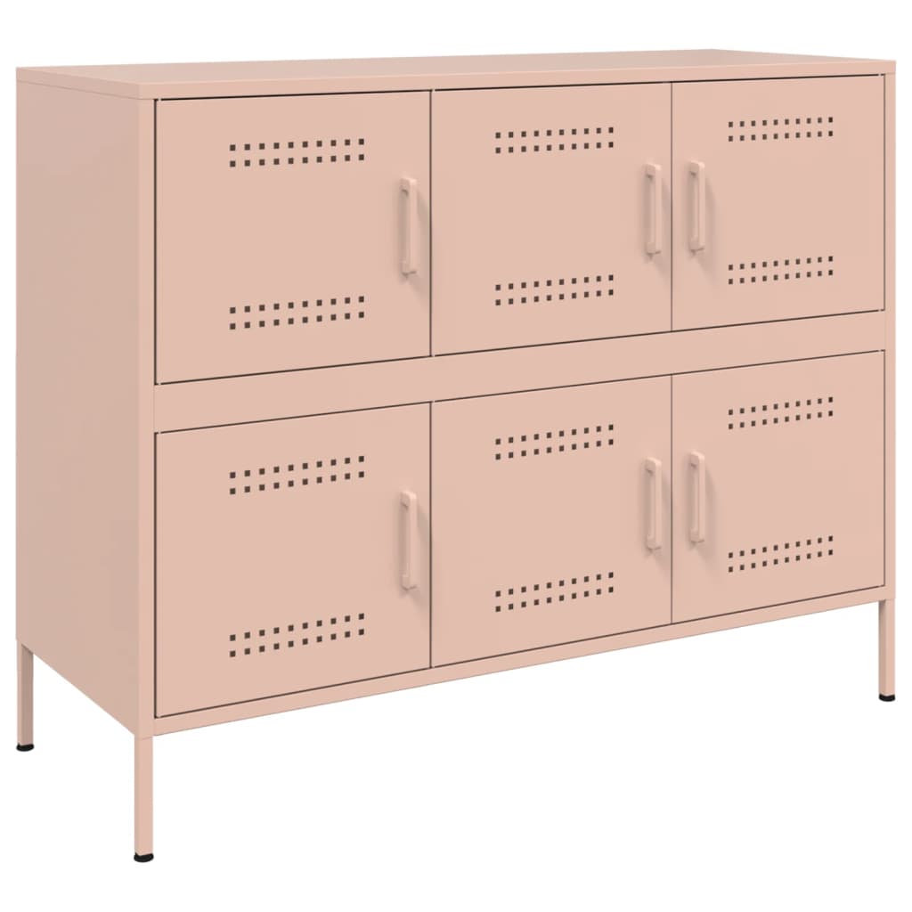 vidaXL Aparador acero rosa 100,5x39x79 cm