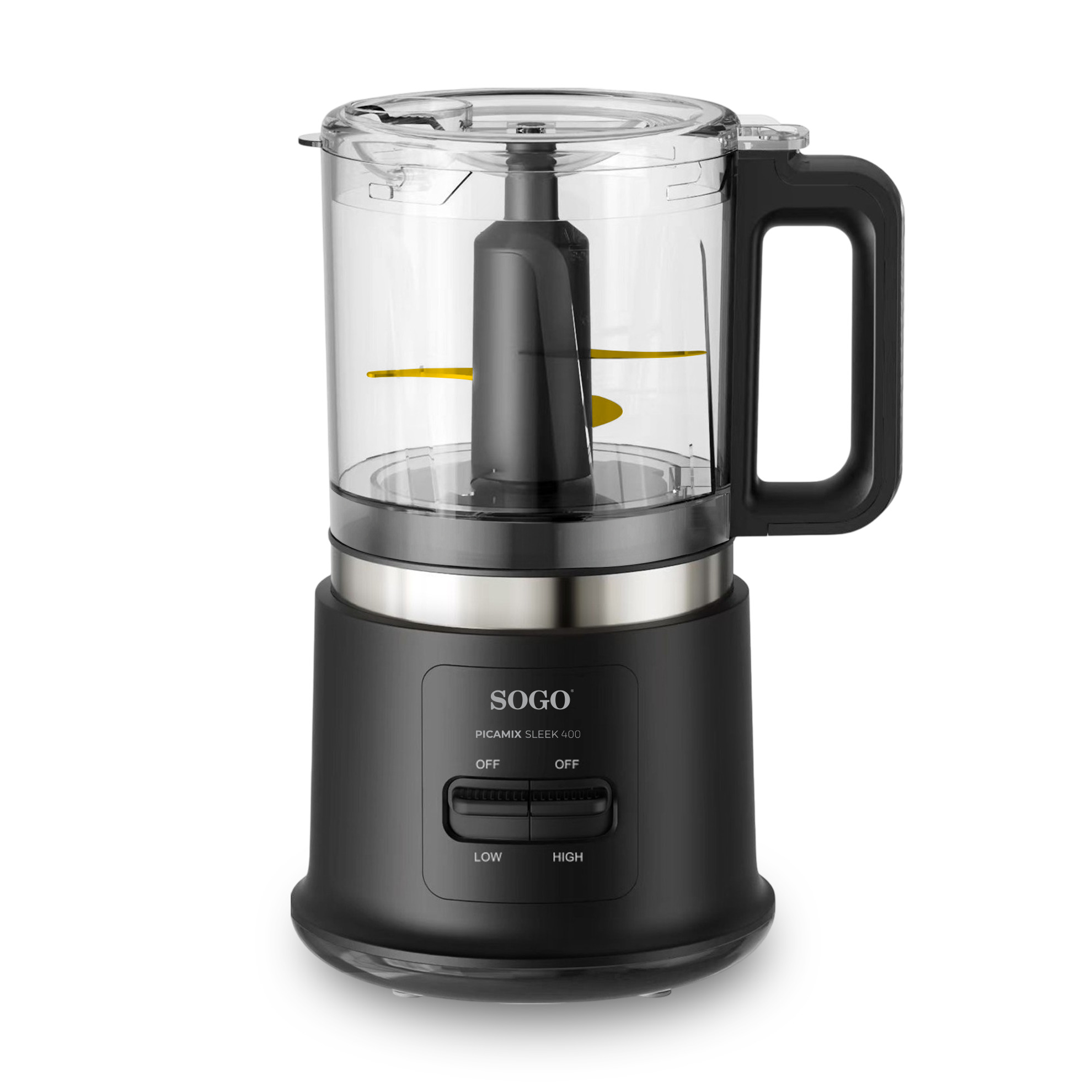 Picadora de Alimentos 1L con 4 Cuchillas de Titanio y 2 Velocidades para Carne y Verduras
