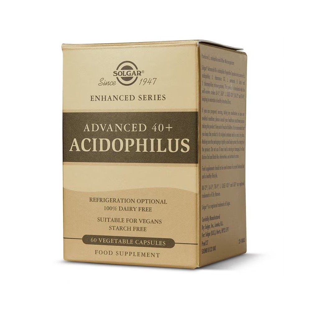 PROBIÓTICO Avanzado 40 Plus Acidophilus (Advanced 40+ Acidophilus 60 cápsulas) de solgar