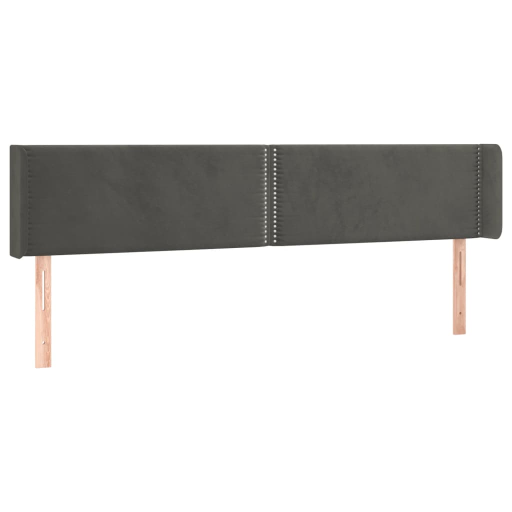 vidaXL Cabecero con LED de terciopelo gris oscuro 163x16x78/88 cm