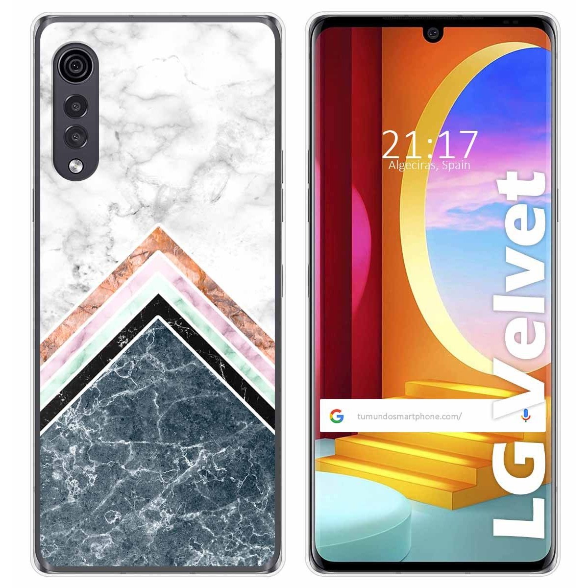 Tumundosmartphone Funda Gel Tpu para LG Velvet 5G diseño Mármol 05 Dibujos