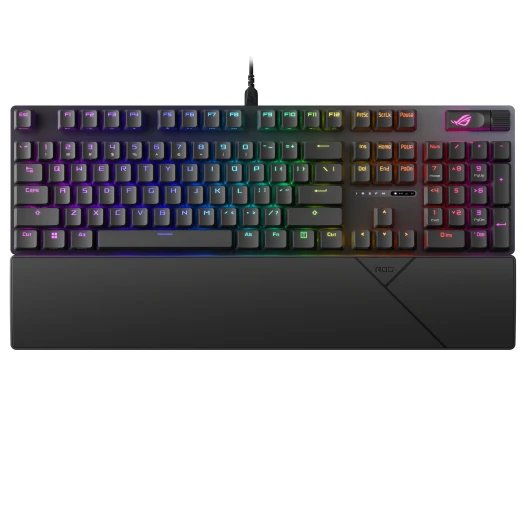 Teclado Asus 90MP0350-BKSA00  | Gaming y productividad, Switches optomecánicos, Retroiluminado, LED RGB multicolor personalizable, USB 2.0 (cableado, 2 m)