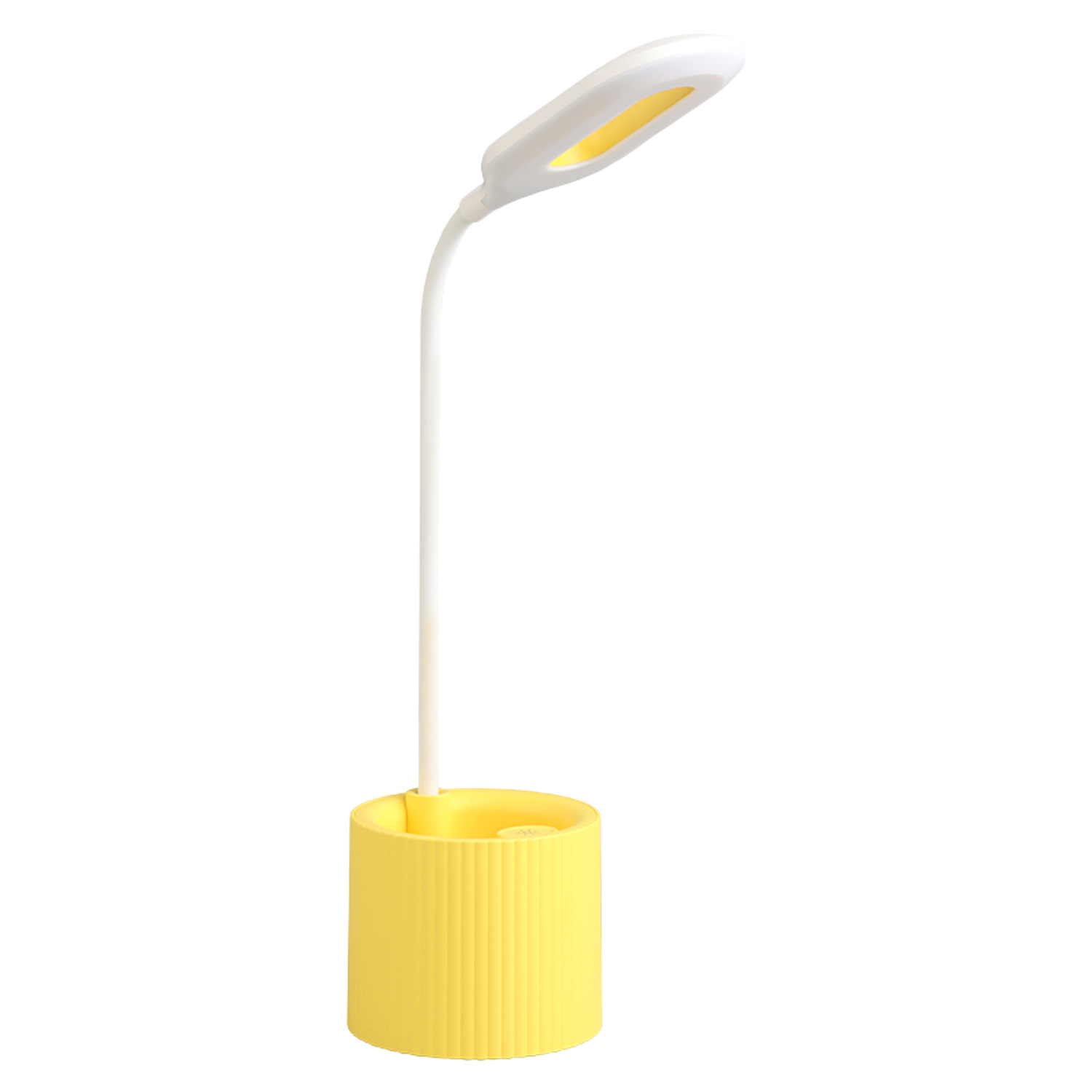 Lampara led sobremesa amarilla con pila recargable usb 10x10x41cm, abs y sili cona