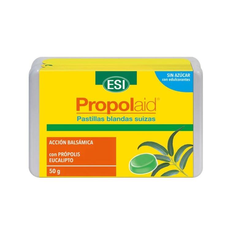 Propolaid ESI Pastillas blandas Suizas Acción Balsámica Con Própolis Eucalipto SIN AZÚCAR 50gr