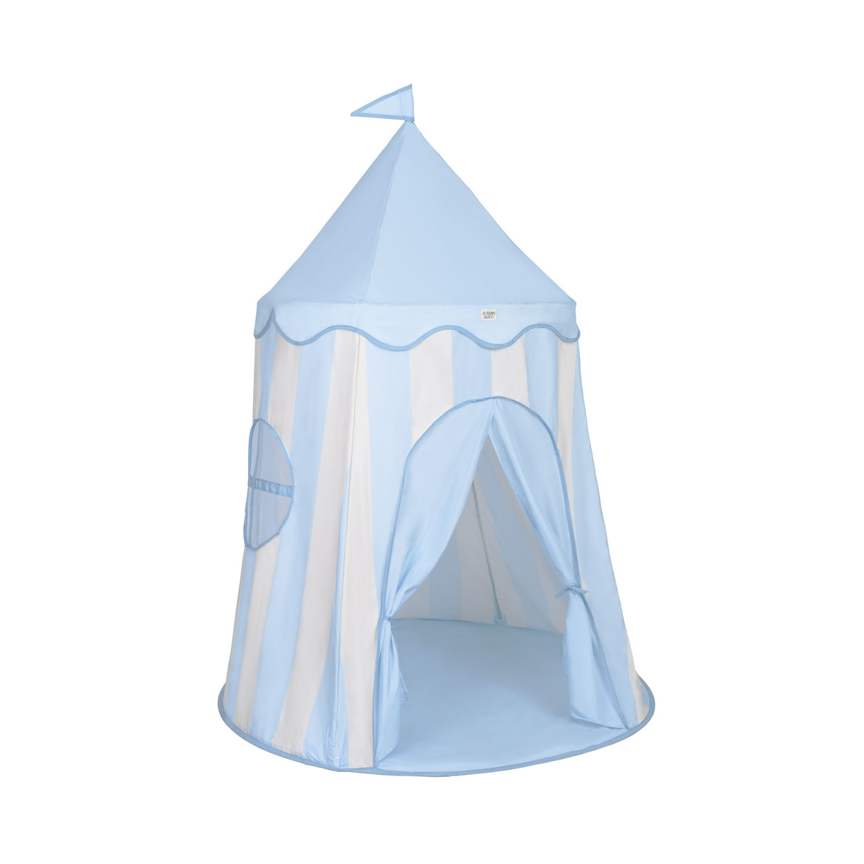 Flamingueo Tipi Infantil Tienda Campaña Infantil Suelo Acolchado Diseño a Rayas Poliéster Para Interiores Bolsa Transporte Incluida Rosa y Azul