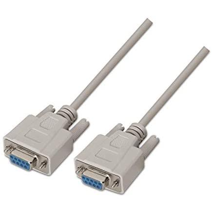 AISENS A112-0067 - Cable Null Modem DE 1.8 m para Dispositivos de Comunicación equipados con Puerto Serie, Color Beige