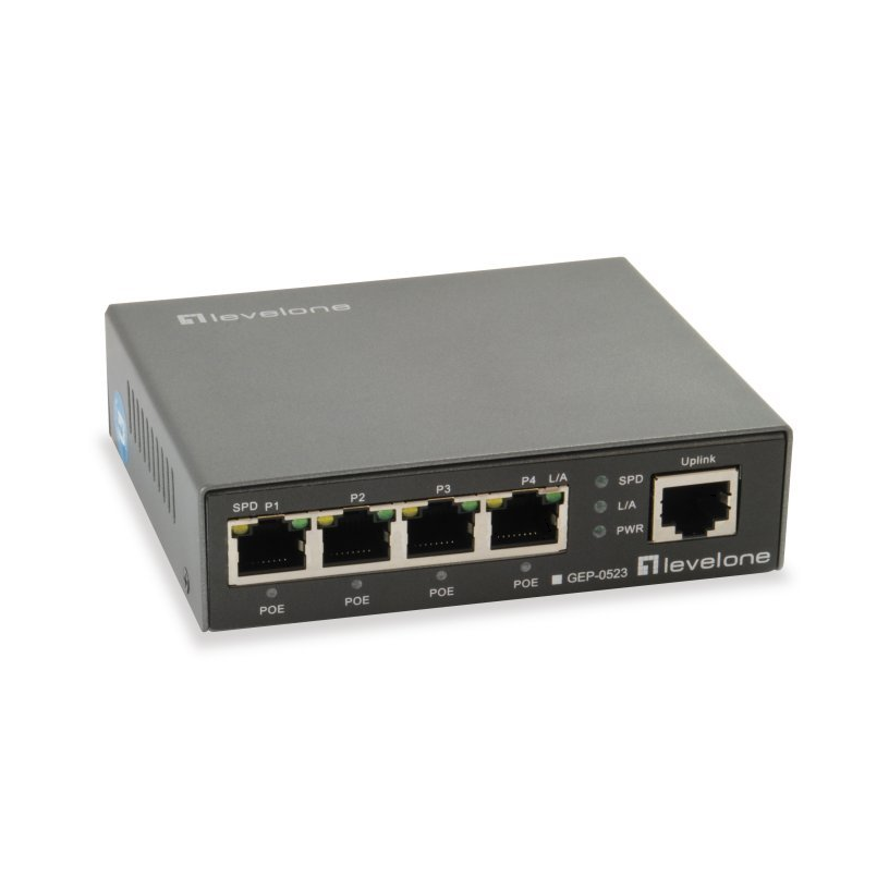 Level One Conmutador Poe Gigabit Ethernet 5 Puertos Presupuesto Total 60W