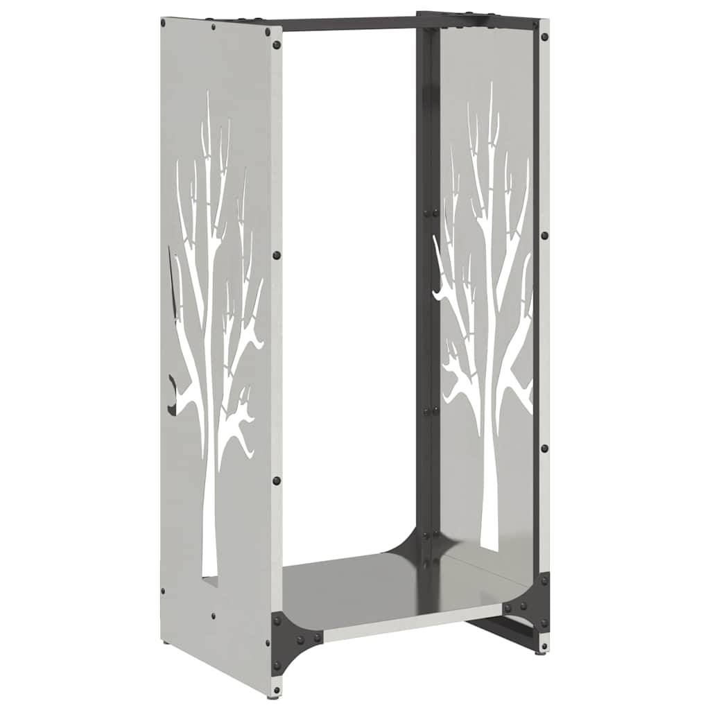 vidaXL Leñero 40x30x80 cm acero inoxidable