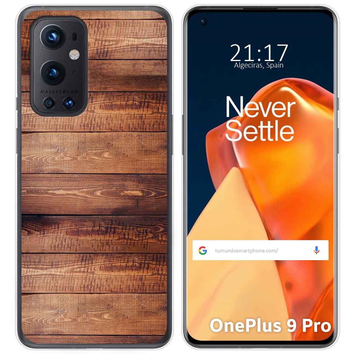 Tumundosmartphone Funda Gel Tpu para OnePlus 9 Pro 5G diseño Madera 02 Dibujos