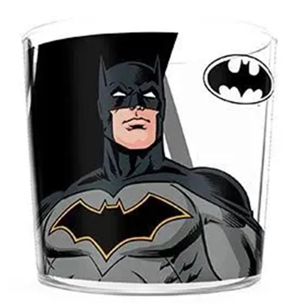 SD Toys - Vaso de cristal oficial de Batman SDTWRN25287 para fans DC, diseño autorizado a todo color y vidrio grueso resistente, capacidad 370 ml (13 oz)