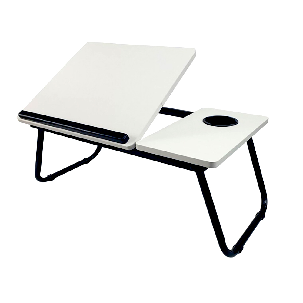 Bandeja para Cama Desayuno - Mesa Plegable para Portátil - Bandeja Abatible - Mesa Pequeña para Ordenador Dormitorio Salón Comedor, Madera DISPONIBLE EN DOS COLORES (Blanco, Natural, Wengue)
