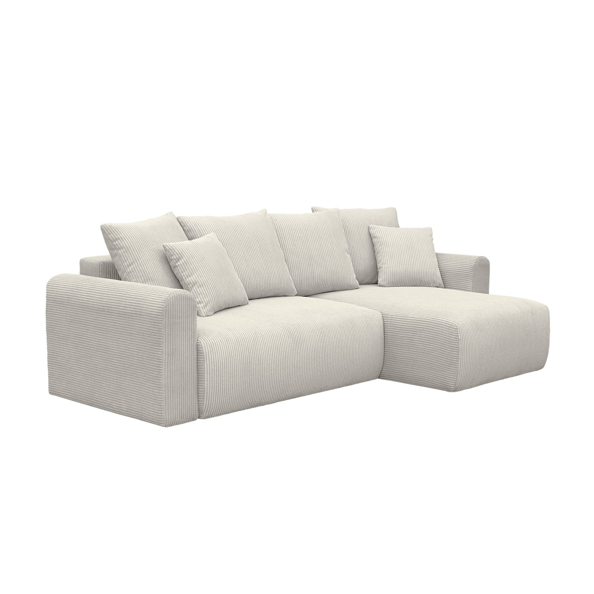 Sofá cama esquinero convertible de pana fina de 3 plazas