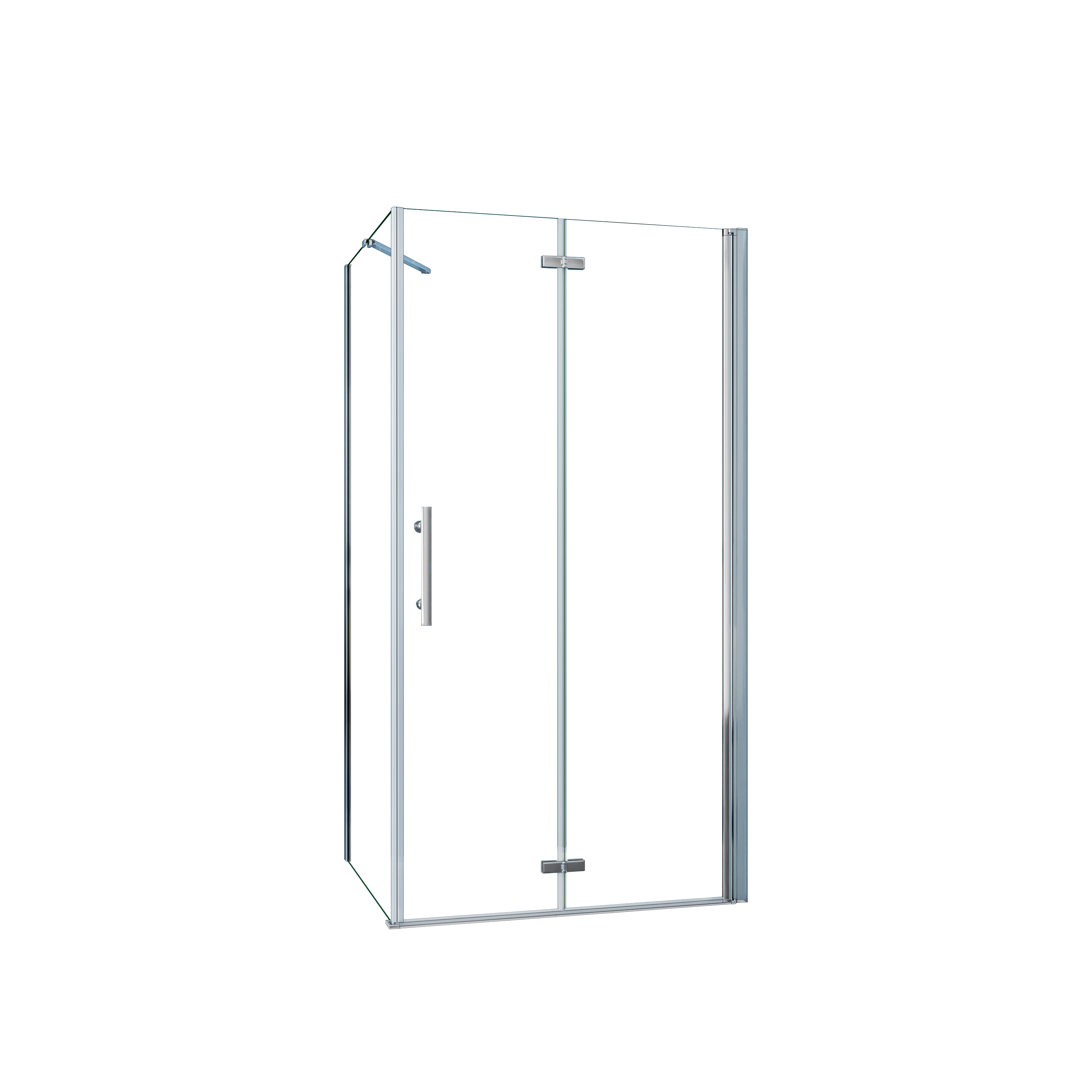 AICA Mampara de Ducha Frontal Plegable y Panel lateral una Barra 50cm Perfil Cromado Vidrio Antical 6mm (680-700)x(680-700)x1950mm