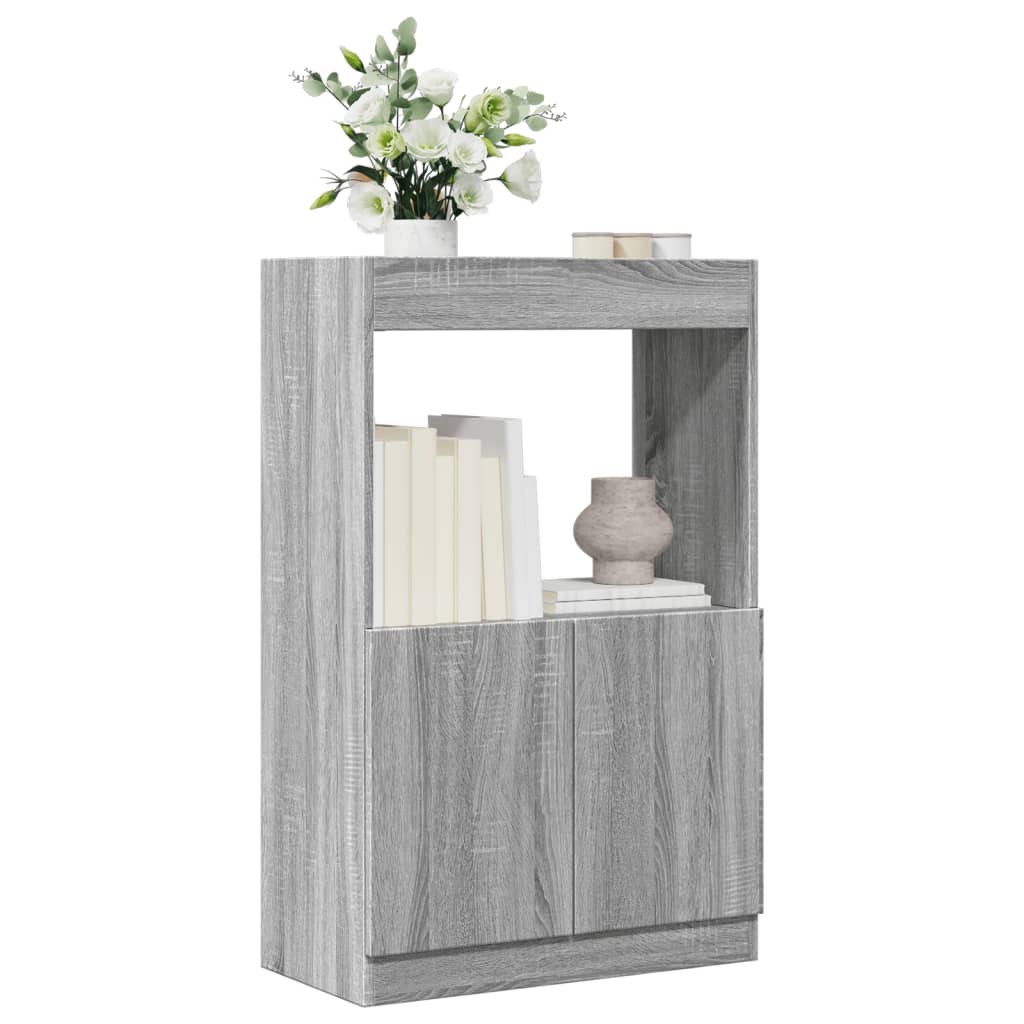vidaXL Aparador alto madera ingeniería 63x33x100 cm en color Negro/Gris hormigón/Gris sonoma y más
