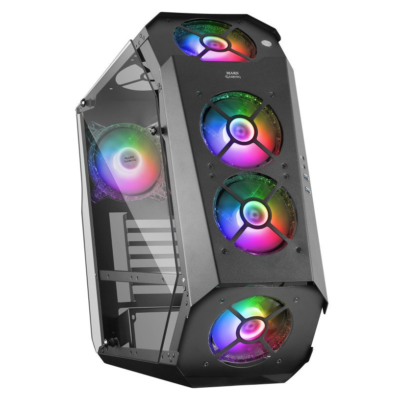 Mars gaming mc51 tempered glass usb 3.0 black