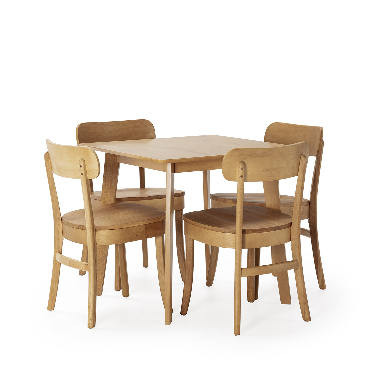 VS Venta-Stock Juego de mesa 80x80 cm y 4 sillas de comedor Nala