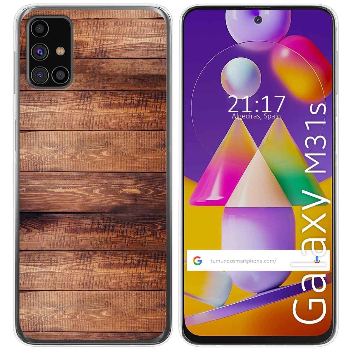 Tumundosmartphone Funda Gel Tpu para Samsung Galaxy M31s diseño Madera 02 Dibujos
