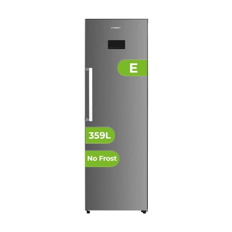 Frigorífico 1 Puerta No Frost Aspes AR185601ENFDX 359 L Clase E Alto 185cm x 60cm Inox  | Modo Súper frío, Cajón Crisper, Sin congelador para máximo, Control táctil