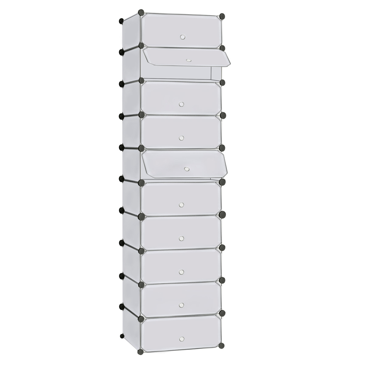 Zapatero de plástico de gran capacidad, organizador Modular de 12 cubos, 6  niveles, 24 pares - AliExpress
