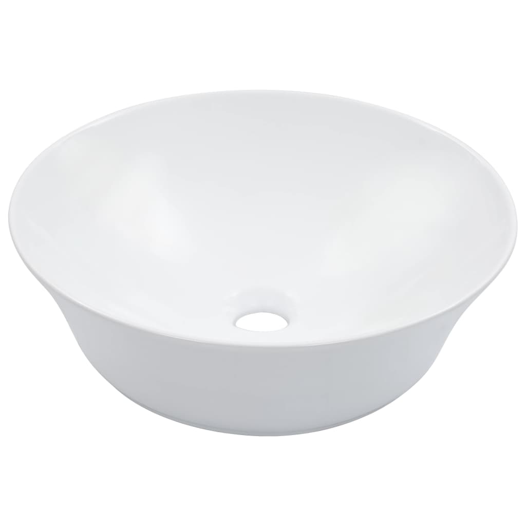 Vidaxl Lavabo Redondo Cerámica Blanco 41x12,5 Cm