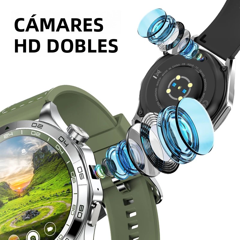 Smartwatch Mit Dual-kamera Nfc Amoled Display Gps Und Tracking_voghion.com