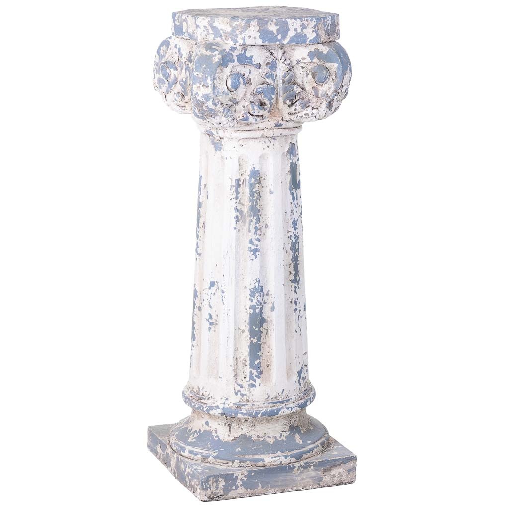Wonderlust Deco - Columna decorativa color piedra, 29x29x82h cm Gris 29x29x82h cm