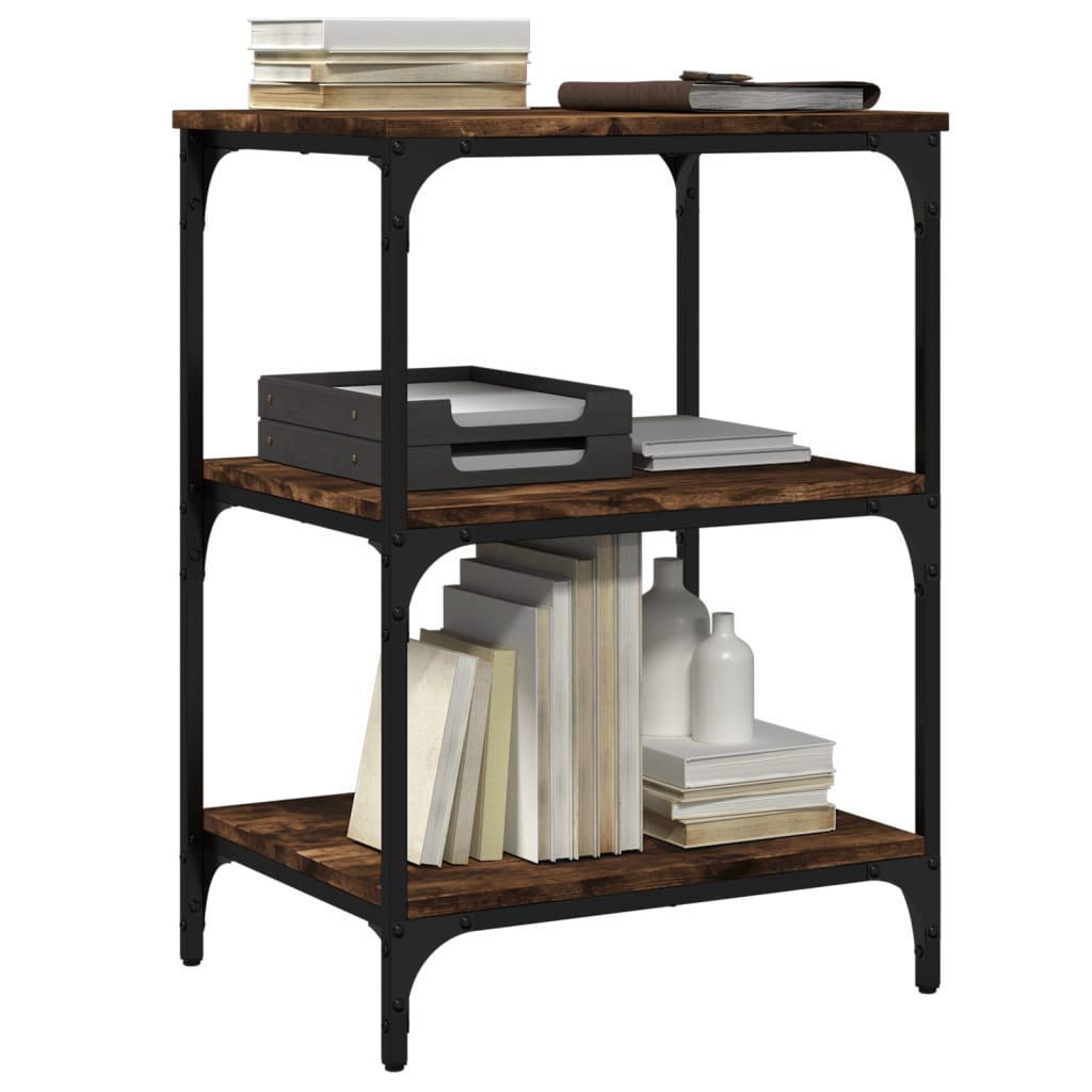 vidaXL Soporte de impresora 3 niveles 50x41x75 cm Color Gris sonoma,  Negro,  Marrón roble y mas