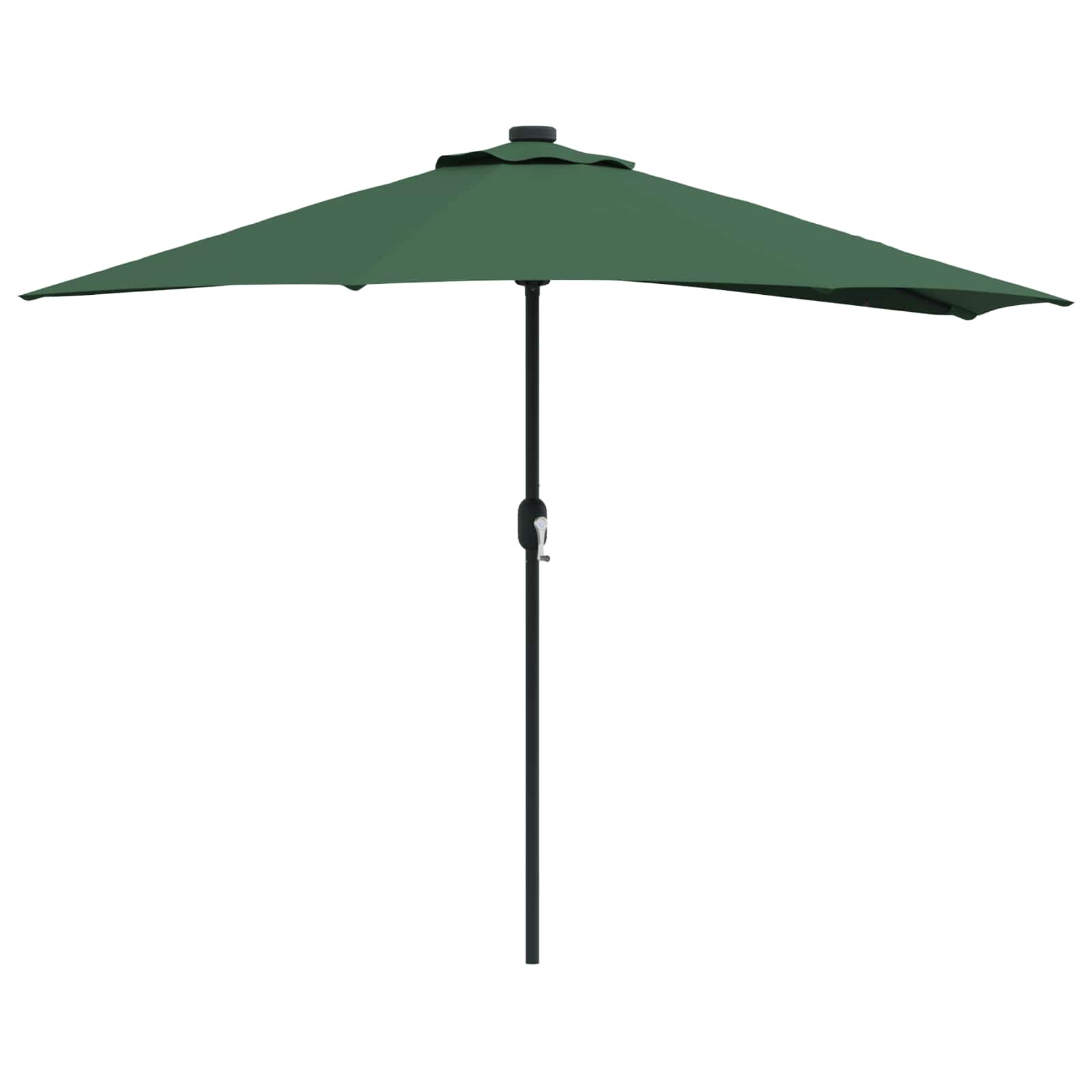 vidaXL Sombrilla de jardín Verde 294 x 150 x 224 cm Poliéster y Acero