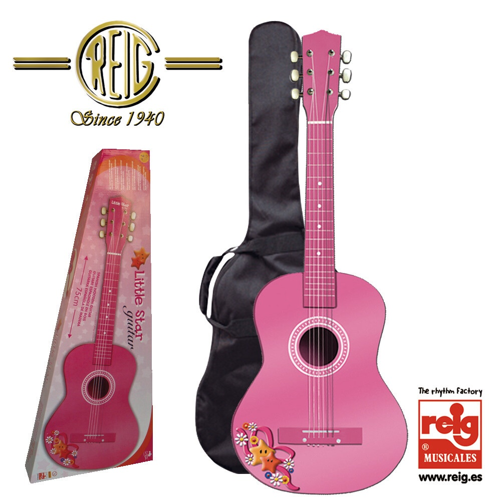 Guitarra Madera Color Rosa 75 Cm (Reig 7066)