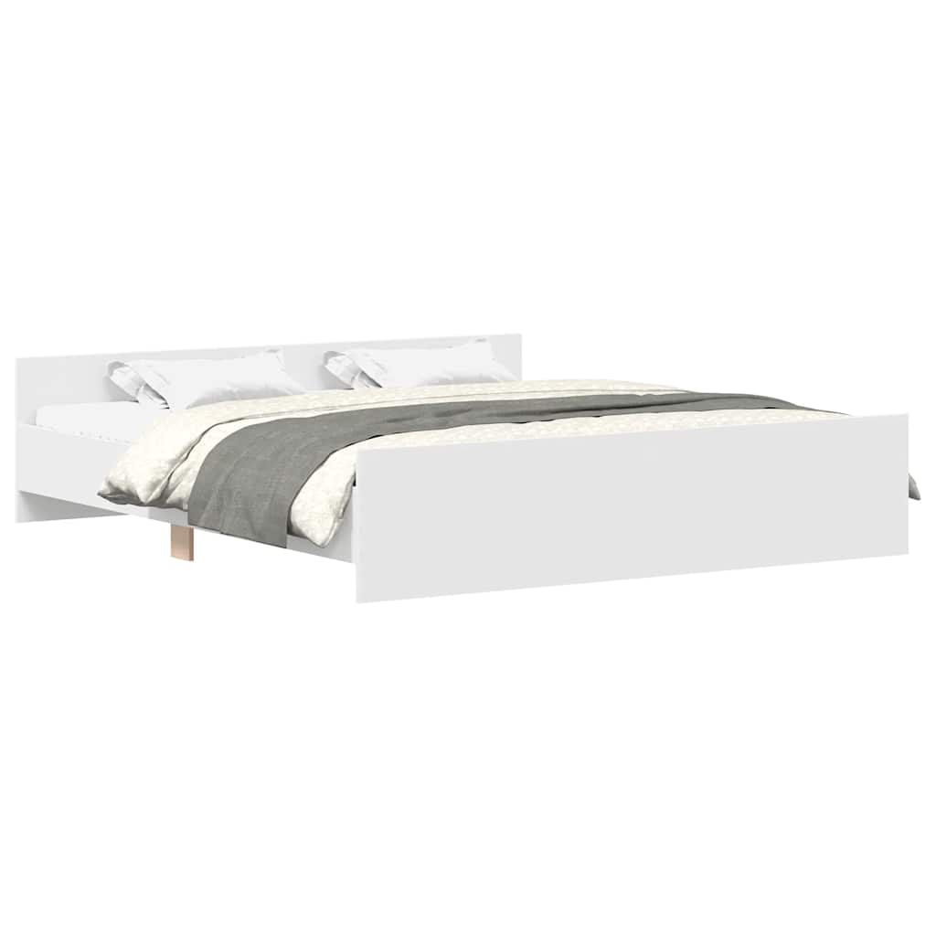 vidaXL Estructura de cama con cabecero piecero blanco 200x200 cm