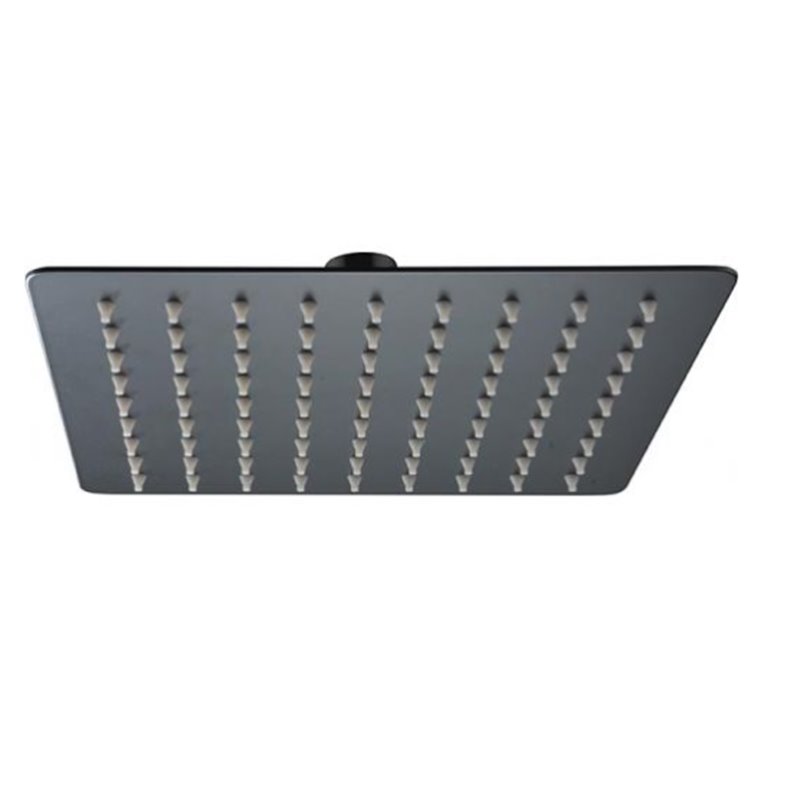 Imex RDC002/NG Rociador cuadrado para ducha diseño moderno extraplano acabado negro mate 25x25