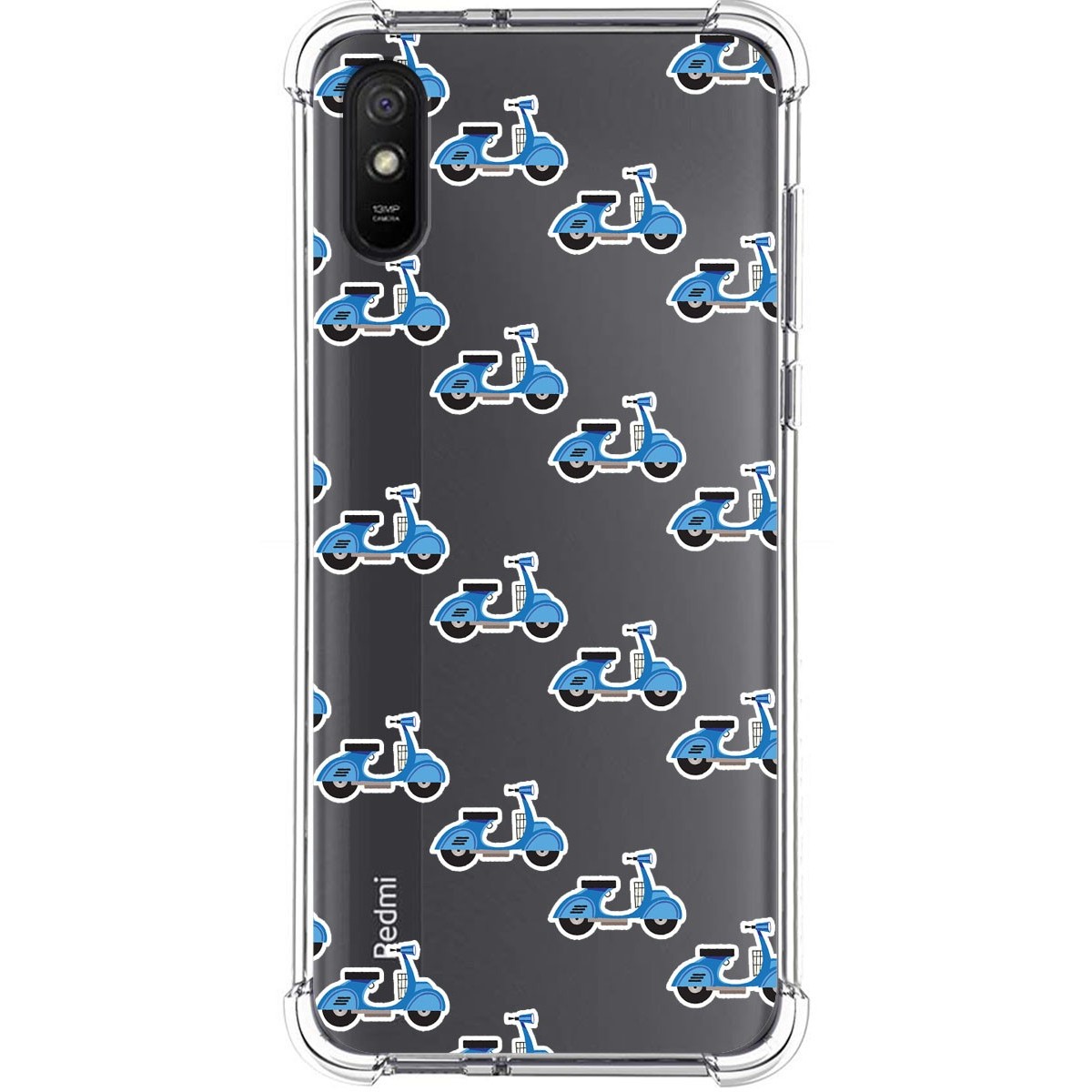 Tumundosmartphone Funda Silicona Antigolpes para Xiaomi Redmi 9A / 9AT diseño Scooter Dibujos