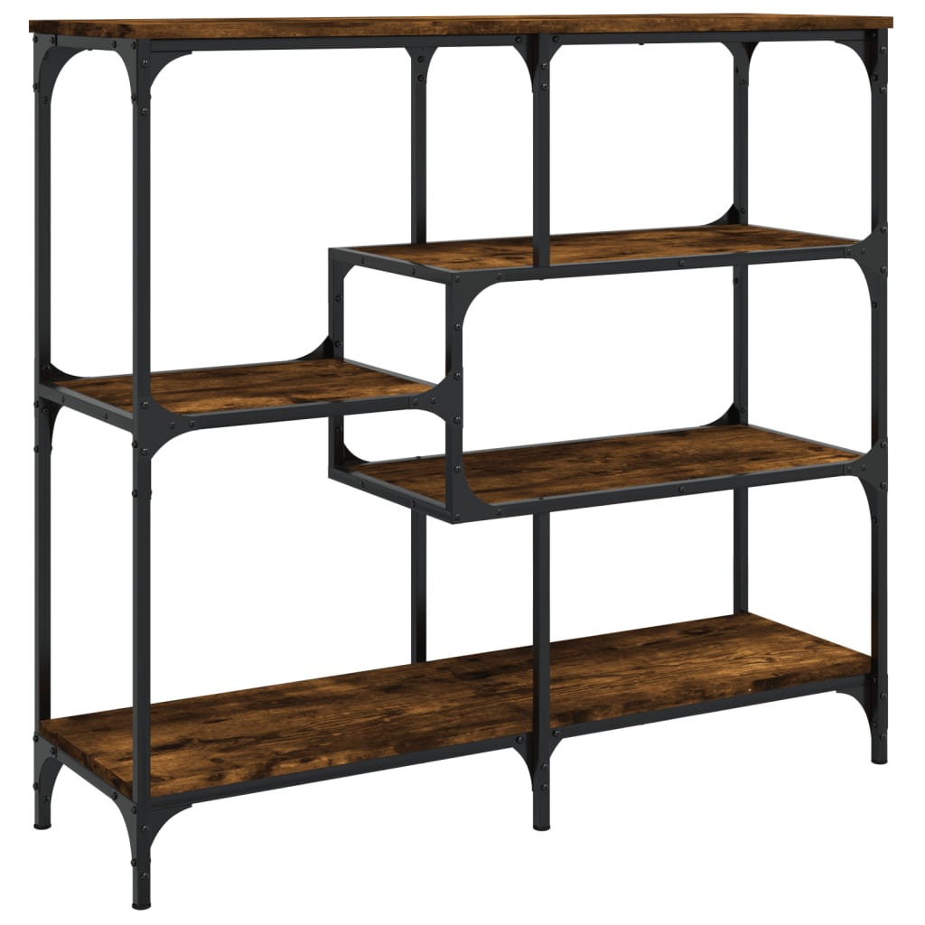 Mesa Consola Vidaxl de Madera Contrachapada - Negro, Roble Sonoma, Roble Ahumado - 103x32x95 Cm
