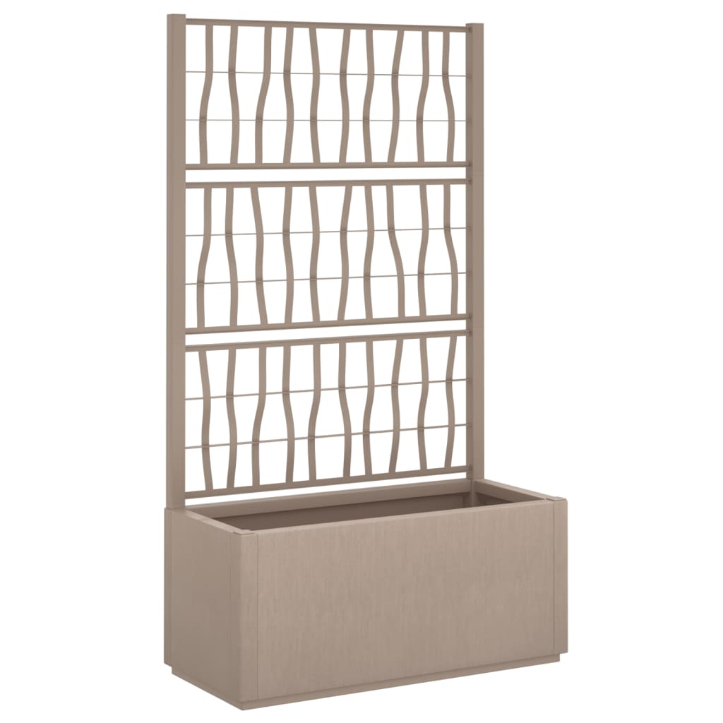 vidaXL Jardinera con enrejado PP 80x36x140 cm Color enrejado blanco,  enrejado gris oscuro,  enrejado marrón claro y mas