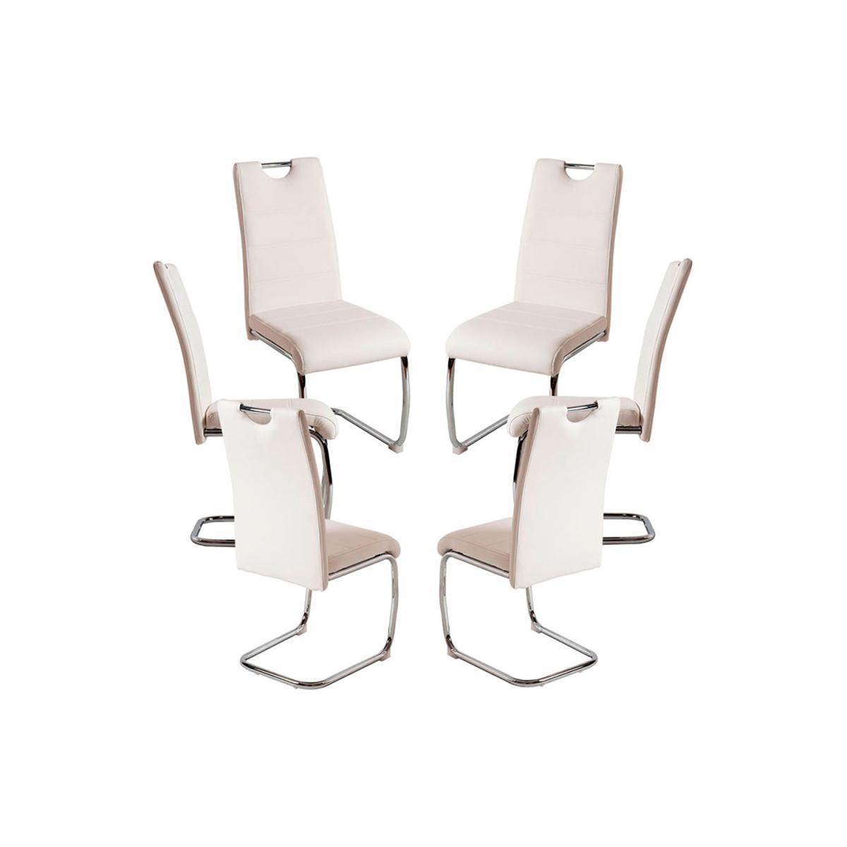 Regalos Miguel - Packs Sillas Comedor - Pack 6 Sillas Hallen Polipiel - Blanco
