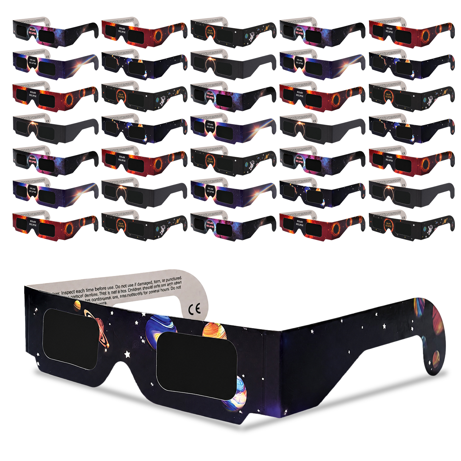 Life Basics Pack 12 Gafas Eclipse Solar Homologadas | Certificación CE y EN ISO 12312-2 | Gafas para Ver el Eclipse Solar 2026 | Observación Segura del Sol | Eclipse Total 12 de Agosto de 2026 España