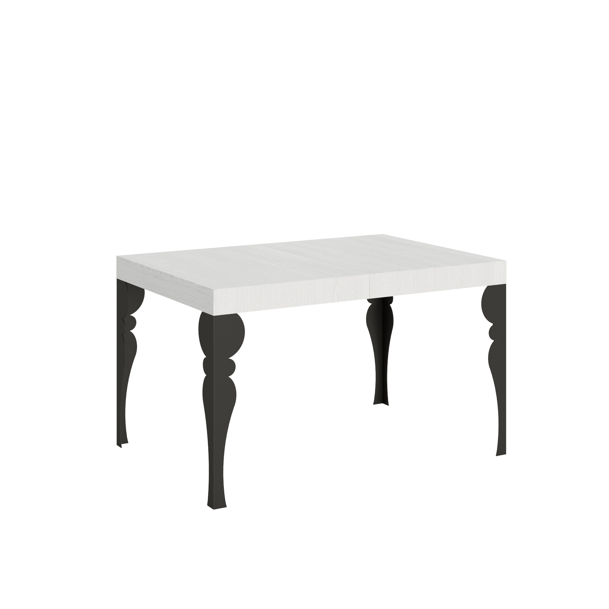 Mesa extensible 90X140/244 cm Paxon Blanco Fresno Estructura Antracita - Itamoby