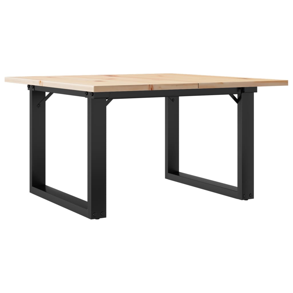 Vidaxl Mesa de Centro Marco O Madera Maciza Pino y Hierro 70x70x40 Cm Mesita de Salón o Comedor o Auxiliar Mesa de Café Meuble Salón