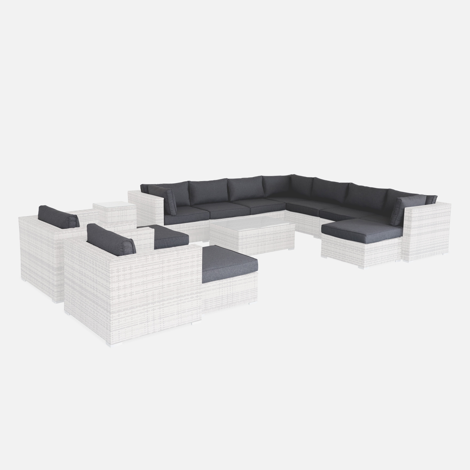 sweeek - Fundas de cojín para conjunto de jardín Tripoli , Tripoli , 140x70x12
