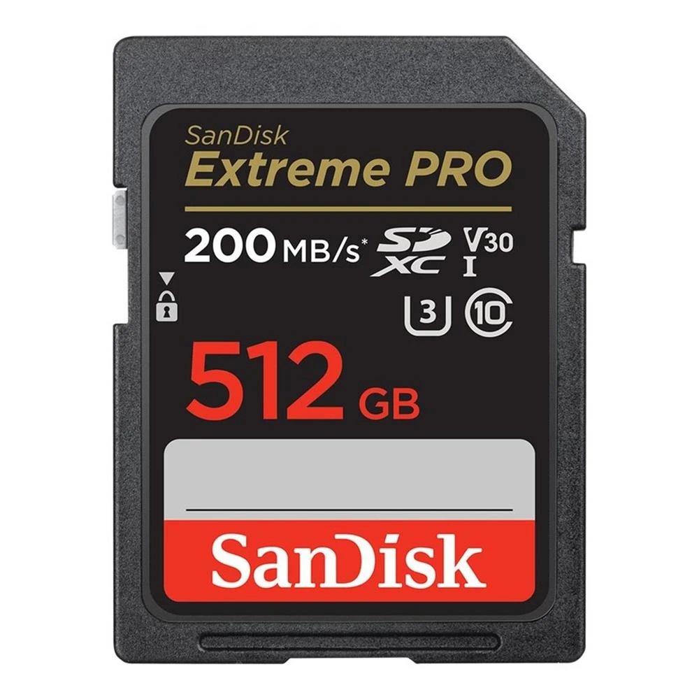 SanDisk - Tarjeta de memoria SDXC UHS-I Extreme Pro 512 GB SDSDXXD-512G-GN4IN para fotografía y videografía 4K, lectura 200 MB/s, resistente al agua y golpes