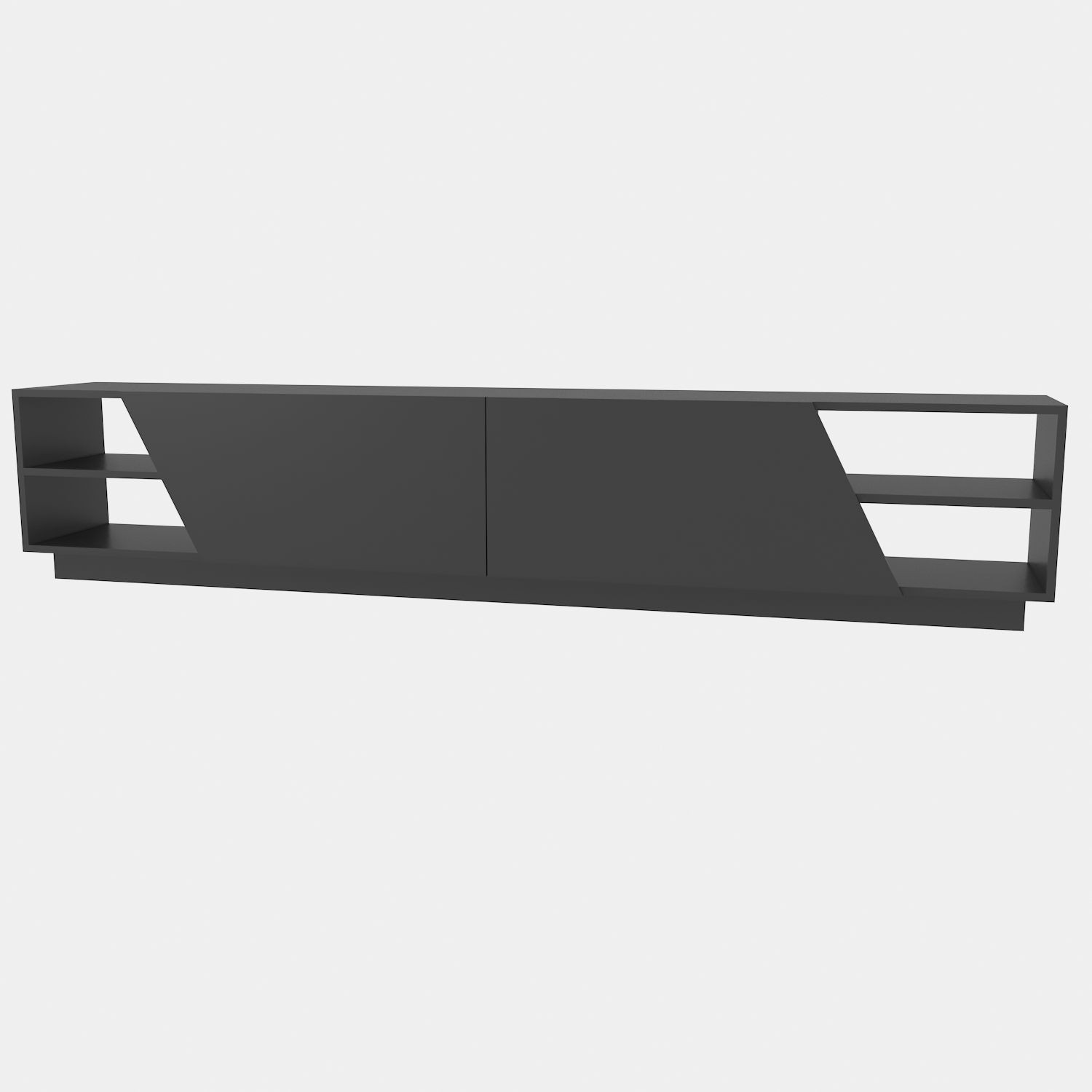 Habitat y Jardin - Soporte de TV de madera "Rhodes" - 240 x 37 x 47 cm - Gris antracita