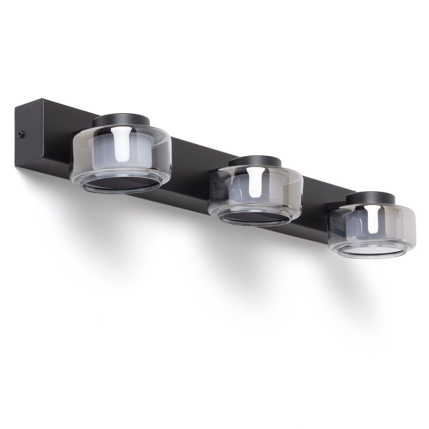 Ledkia Lámpara de Pared LED 12W Baño CCT Metal y Cristal Zisna Negro