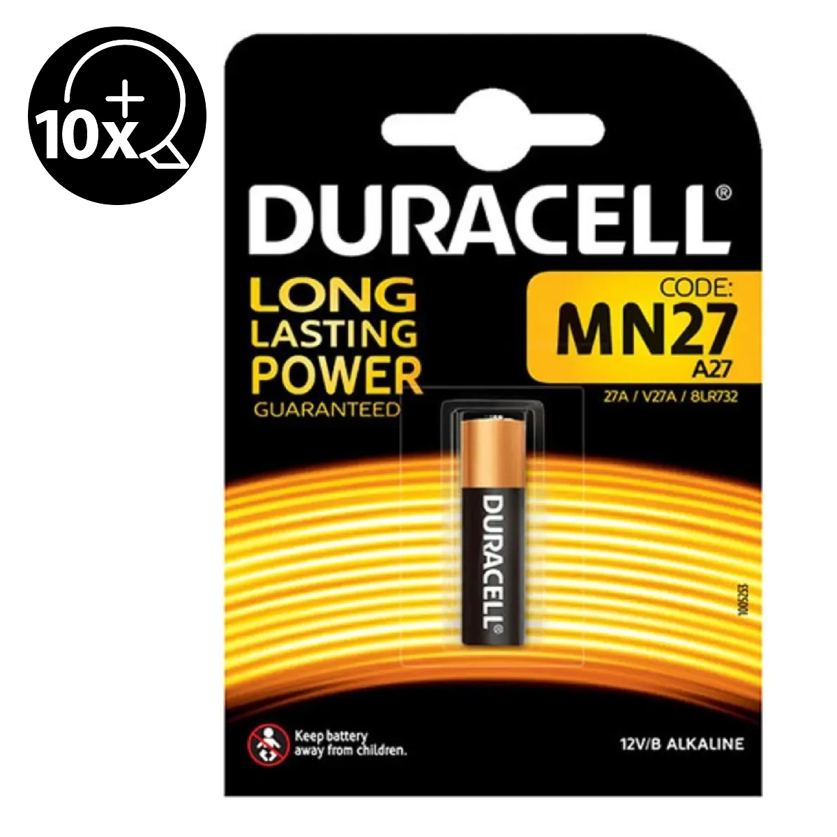 Duracell 10x Pilas Alcalinas Especiales, Batería Original, MN11 MN21 MN27, Blister