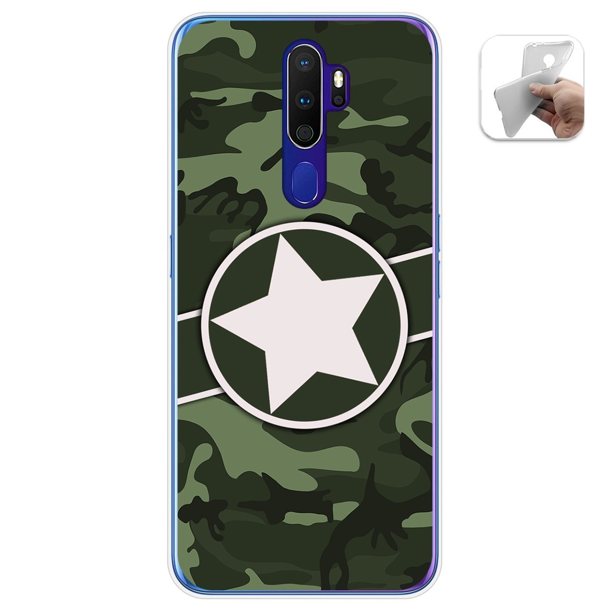 Tumundosmartphone Funda Gel Tpu para Oppo A9 2020 diseño Camuflaje 01 Dibujos